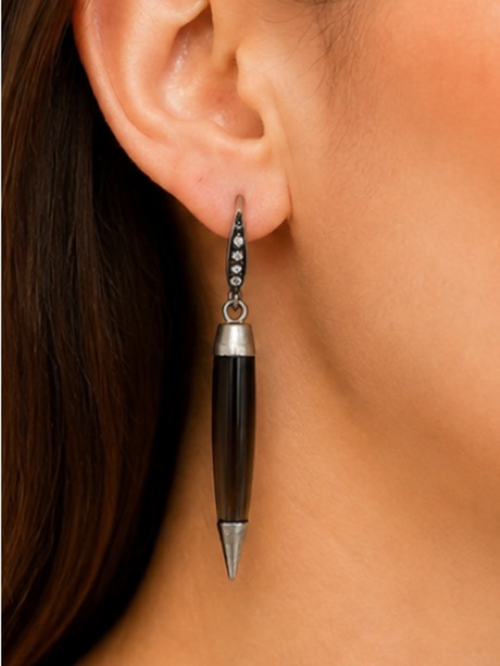 NEW - Smoky Quartz & Sterling Silver Drop Earrings | Genuine Gemstones | 2” Long